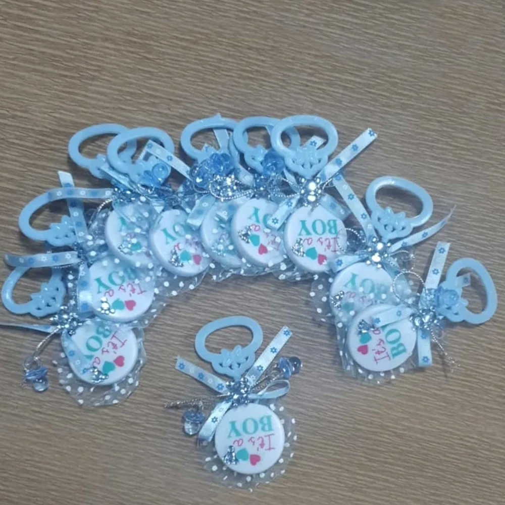 Çıngırak Süslü Plastik - 10 Adet Mavi
