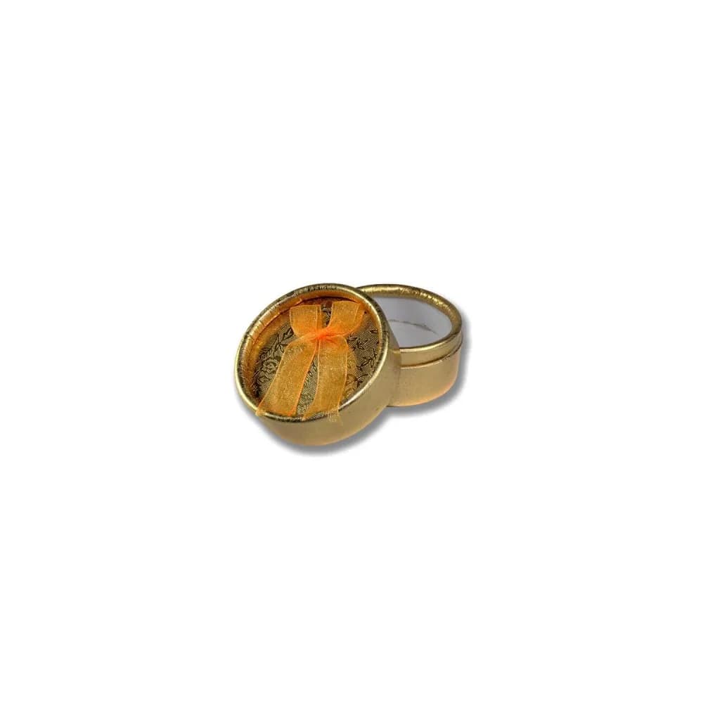 Fiyonklu Karton Kutu Yuvarlak Model - 10 Adet Gold
