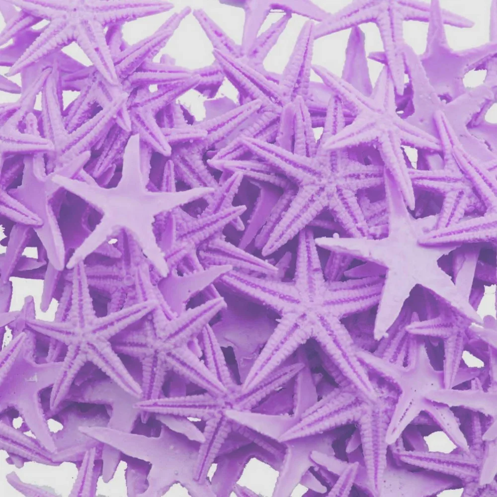 Polyester Deniz Yıldızı Minik Boy 0.5 CM- 1.5 CM - 100 Adet Mor