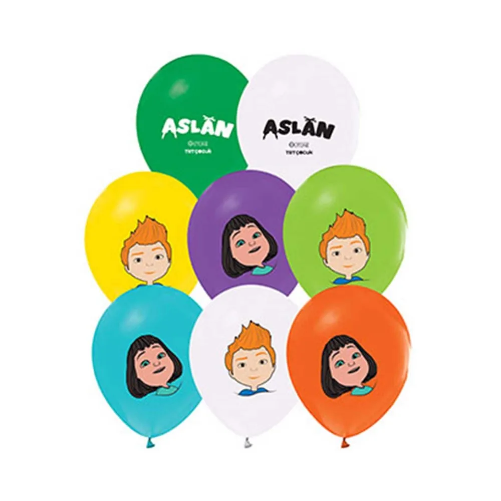 Aslan Temalı Balon Karışık Renk 12 İNÇ - 20 Adet