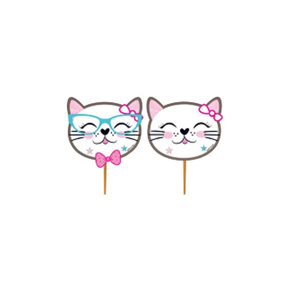 Miss Cat Temalı Kürdanlı Sticker - 10 Adet