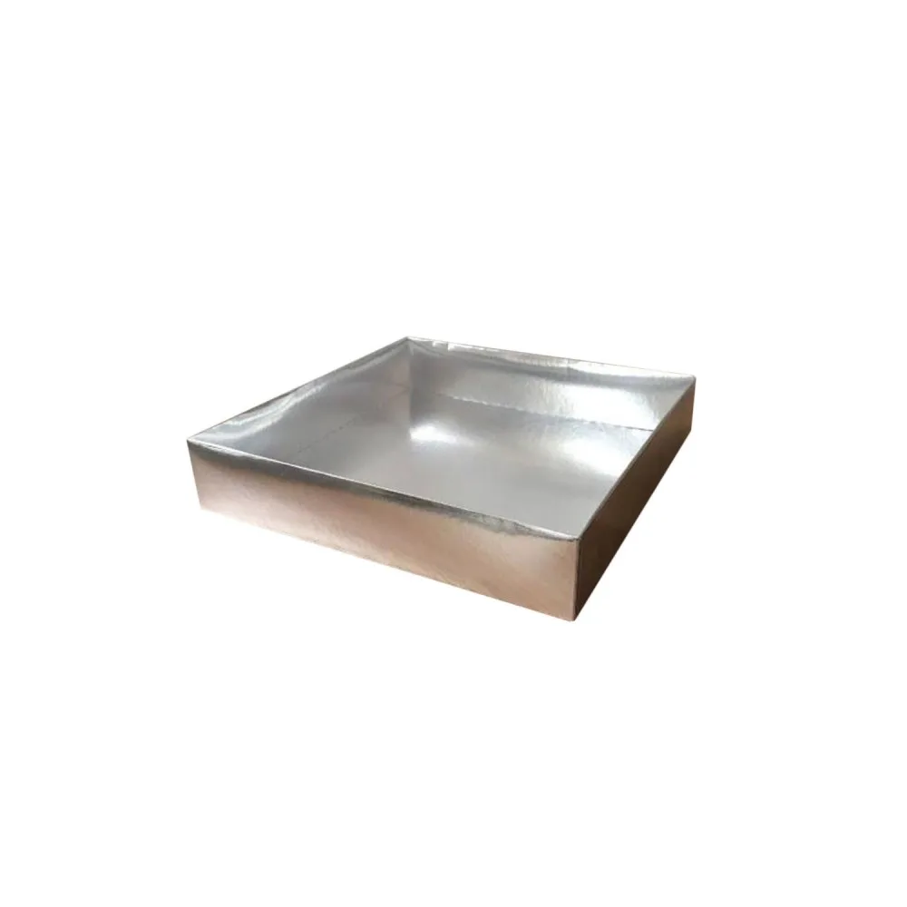 Asetat Kapaklı Karton Kutu Havlu Kutusu 25X25X5 CM - 10 Adet Gümüş