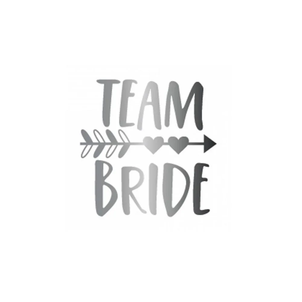 Team Bride Varaklı Geçici Dövme Ok Baskılı - 10 Adet Gümüş