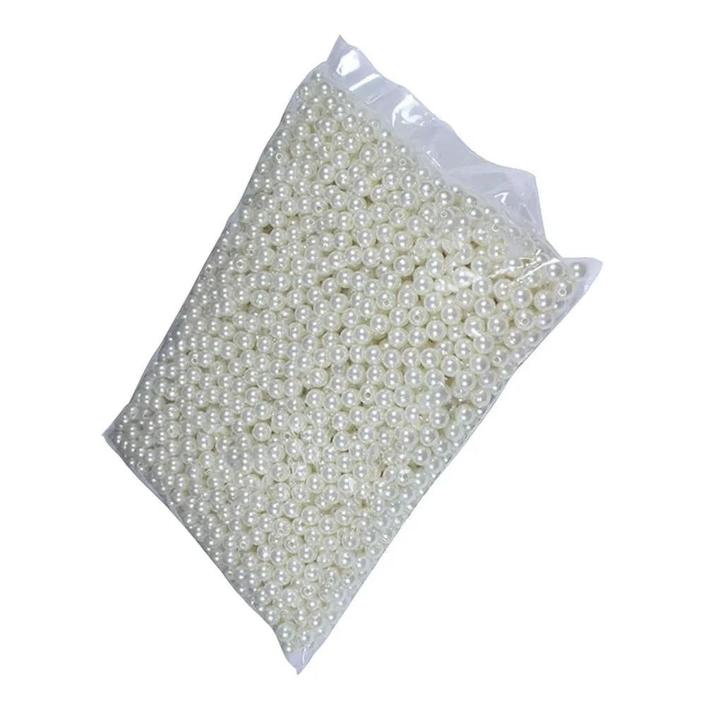 İnci Yuvarlak Delikli Plastik - 500 Grm Krem