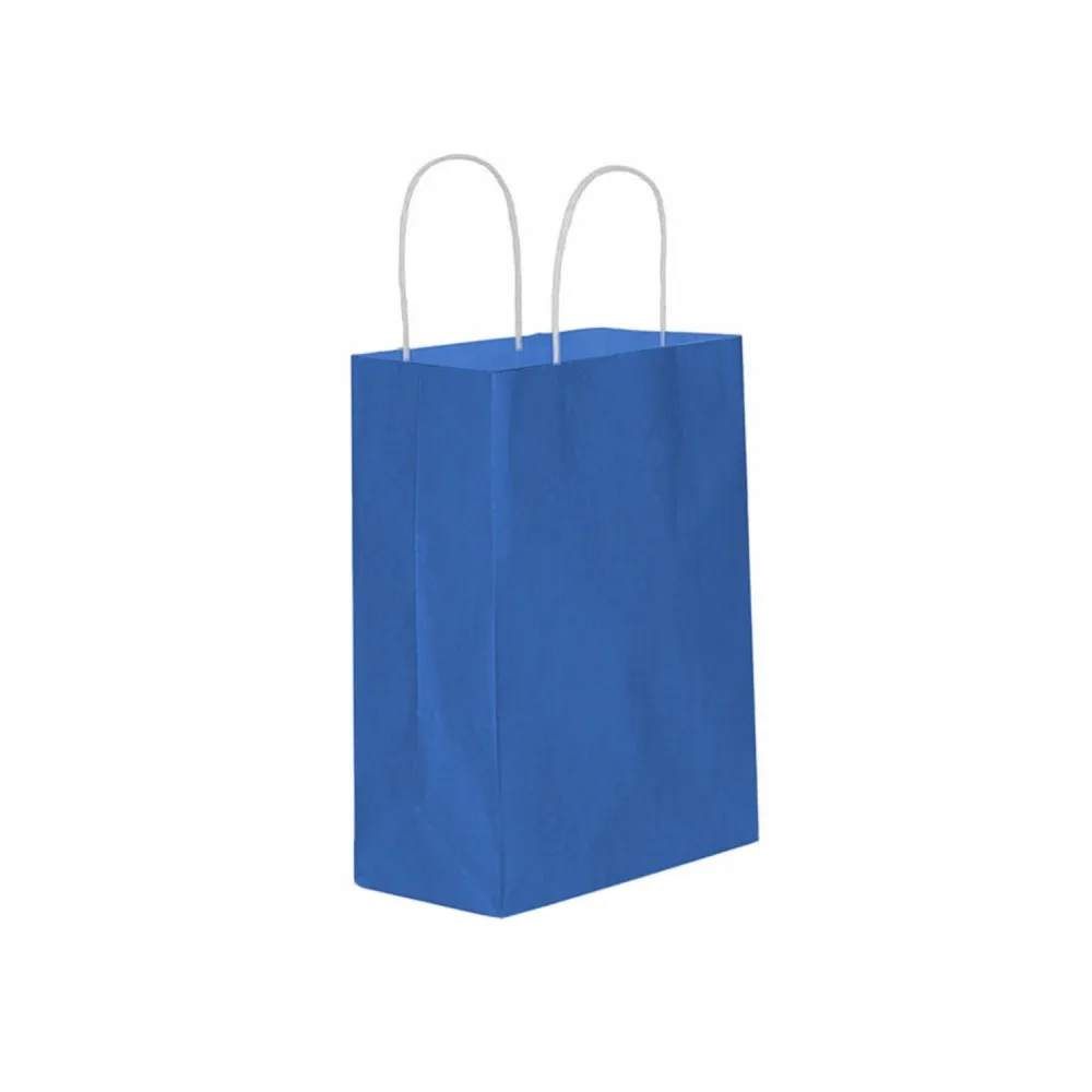 Kraft Hediye Çantası Düz Renk Büyük Boy 25X31 CM - 25 Adet Lacivert